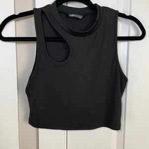 Black Cutout Crop Top